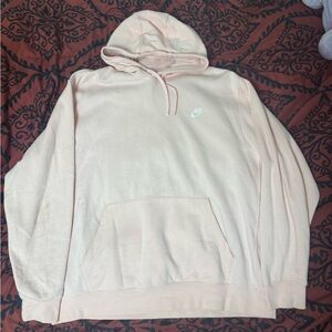 Nike Mens Hoodie Pink Long Sleeve Pullover Embroidered Logo Size 2XL Cotton